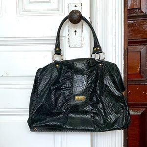 Braccialini Black Leather Shoulder Bag
